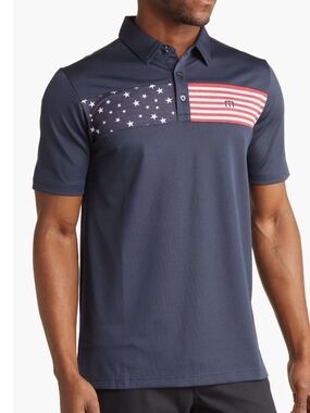 Travis Mathew Sea To Sea Americana Short Sleeve Polo Mens Size Small